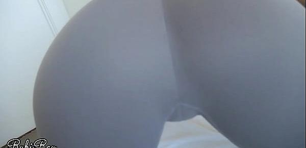  Ripped Yoga pants and cumming on my step sister tight pussy